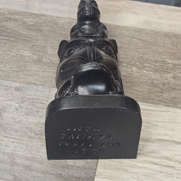 Vintage Boma totem pole Canada Northwest Coast Black  Inca NiCE 1964 - Picture 7 of 8